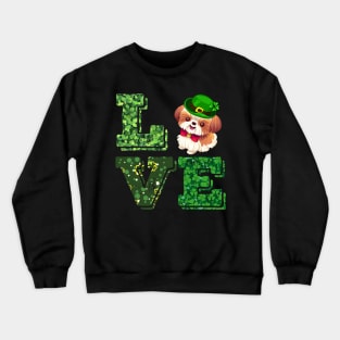 Love Shih Tzu St Patrick_s Day Crewneck Sweatshirt